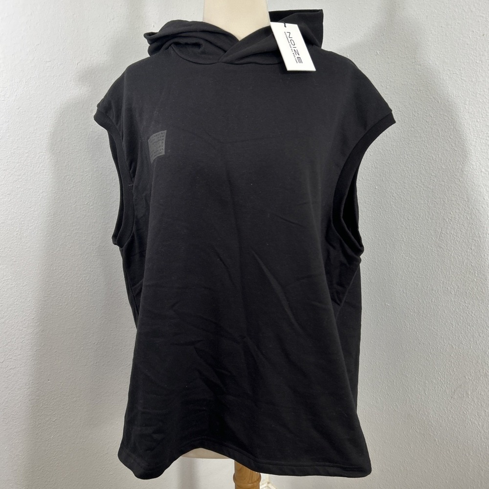 Noize Black Sleeveless Hoodie
